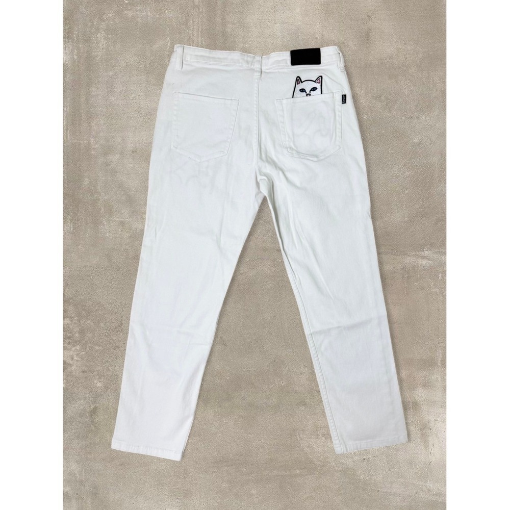 RIPNDIP White Cropped Stretch Pants‎ Mens 30 Lord Nermal Graphic